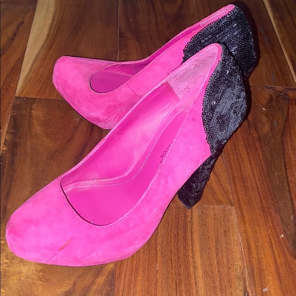 BCBG Pink Pumps with Sequin Heels sz 7 - Picture 5 of 6